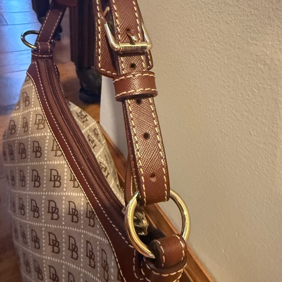 Dooney & Bourke Tan and Brown Monogram Shoulder Bag - Picture 5 of 10